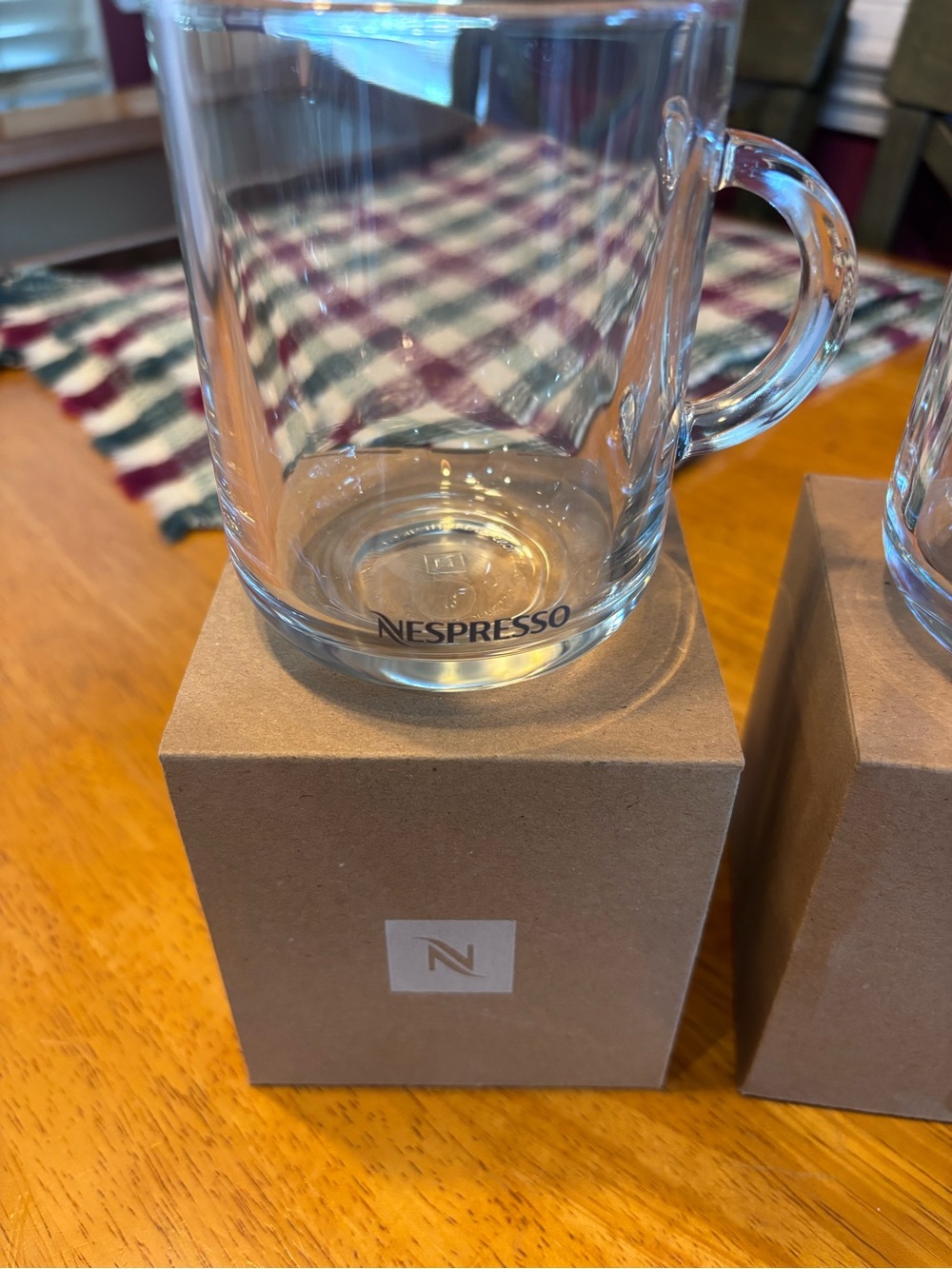 Nespresso Clear Glass Coffee Mugs - Set of 2 New - Picture 2 of 5